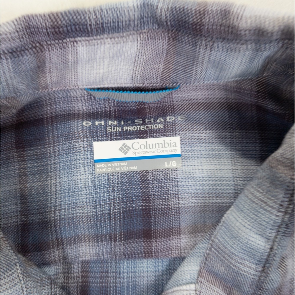 Columbia Omni Shade Plaid Shirt Womens L Purple Soft Lightweight Button Up - Picture 3 of 11
